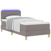 vidaXL LED Boxspringbett mit Matratze mit LED Taupe 90 x 190 cm Stoff