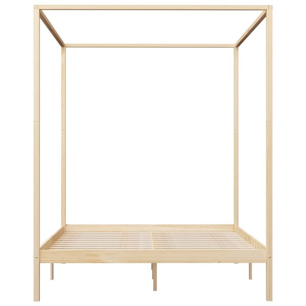 vidaXL Himmelbett-Gestell mit 4 Schubladen Massivholz Kiefer 160x200cm