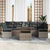 vidaXL Garten-Sofa-Set mit Kissen 8 pcs Grau Poly-Rattan