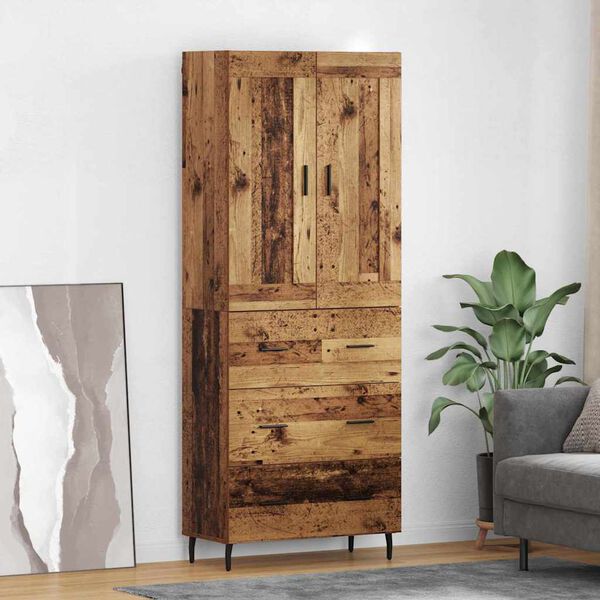 vidaXL Highboard mit Schubladen 2 pcs Altholz Holzwerkstoff