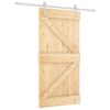vidaXL Schiebet&uuml;r Nat&uuml;rlich und Wei&szlig; 100 x 210 cm Massives Kiefernholz