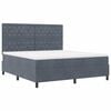 vidaXL Boxspringbett mit Matratze Dunkelgrau 180 x 200 cm Samt