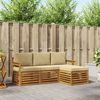 vidaXL Sofagarnituren 4 pcs Natur und Beige Massivholz Akazie
