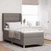 vidaXL Boxspringbett mit Matratze Dunkelgrau 90x190 cm Taupe Stoff