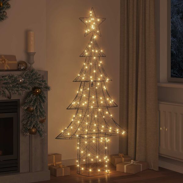 vidaXL Weihnachtsbaum mit 240 LEDs Warmwei&szlig; 180 cm Rattan