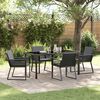 vidaXL Garten Essgruppe 5 pcs Schwarz Pulverbeschichteter Stahl