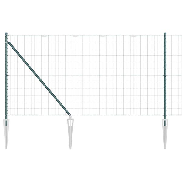 vidaXL Zaun mit Pfosten Gr&uuml;n 1 x 25 m Stahl und PVC