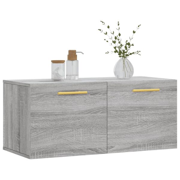 vidaXL Wandschrank Grau Sonoma 80x36,5x35 cm Holzwerkstoff