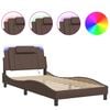 vidaXL Bettgestell "Viana" mit LED ohne Matratze Braun 100x200 cm