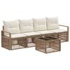 vidaXL Gartensofa-set 5 pcs Beige Poly-Rattan