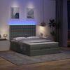 vidaXL Ottoman-Bett mit Matratze & LEDs Dunkelgrau 140x200 cm Stoff