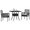 vidaXL Garten Essgruppe 3 pcs Schwarz Poly-Rattan