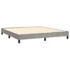 vidaXL Boxspringbett mit Matratze & LED Hellgrau 160x200 cm Samt