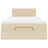 vidaXL Ottoman-Bett mit Matratze Creme 120x190 cm Stoff