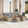 vidaXL Gartensofa-set mit Kissen 10 pcs Beige Poly-Rattan