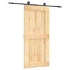 vidaXL Schiebet&uuml;r Nat&uuml;rlich und Schwarz 95 x 210 cm Massivkiefer