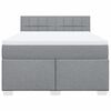 vidaXL Boxspringbett mit Matratze Hellgrau 140x190 cm Stoff