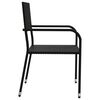 vidaXL 5-tlg. Garten-Essgruppe Schwarz Poly Rattan und Stahl
