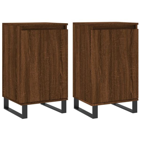 vidaXL Sideboards 2 Stk. Braun Eichen-Optik 40x35x70 cm Holzwerkstoff