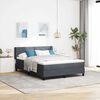 vidaXL Boxspringbett mit Matratze Dunkelgrau 190 x 140 cm Samt