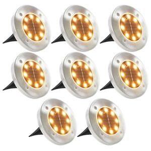 vidaXL Solar-Bodenleuchten 8 Stk. LED Warmwei&szlig;