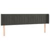 vidaXL Kopfteil mit Ohren Dunkelgrau 203x16x78/88 cm Samt