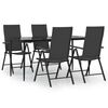 vidaXL 5-tlg. Garten-Essgruppe Schwarz Poly Rattan