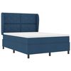 vidaXL Boxspringbett mit Matratze mit Kopfteil Blau 160 x 200 cm Stoff