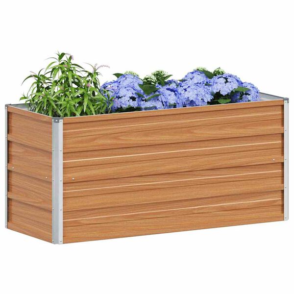 vidaXL Garten-Hochbeet 100x40x45 cm Verzinkter Stahl Silber