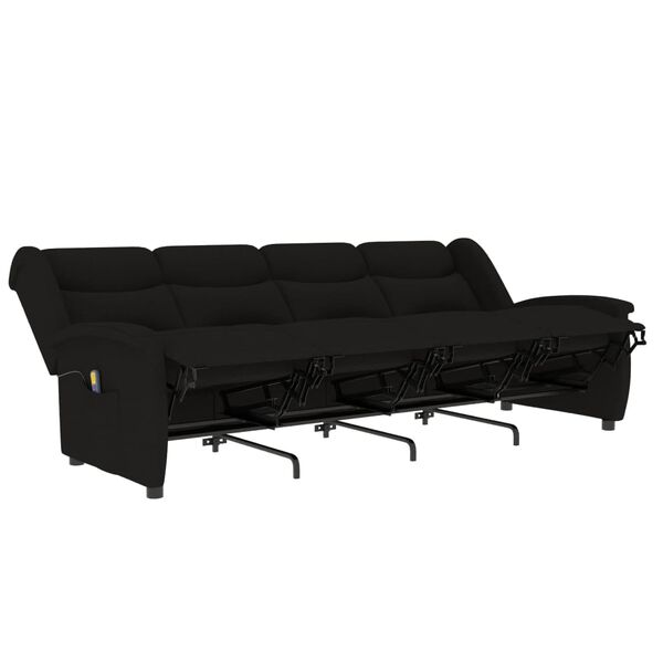 vidaXL 4-Sitzer Massagesessel Schwarz Stoff