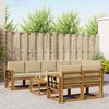 vidaXL Outdoor-Sofagarnitur mit Kissen 9 pcs Natur und Beige