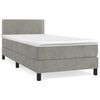 vidaXL Boxspringbett mit Matratze Hellgrau 80x200 cm Samt