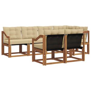 vidaXL Outdoor-Sofagarnitur mit Kissen 7 pcs Natur und Beige