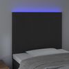 vidaXL LED Kopfteil Schwarz 90x5x118/128 cm Samt
