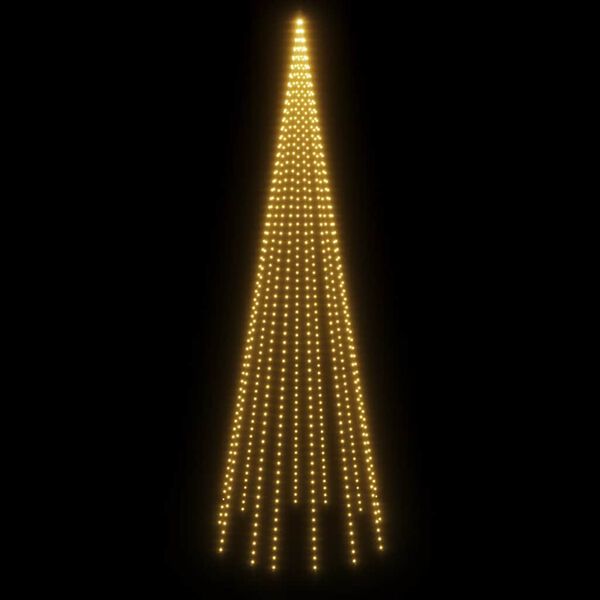 vidaXL Weihnachtsbaum auf Fahnenmast Warmwei&szlig; 732 LEDs 500 cm