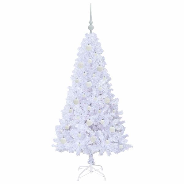 vidaXL K&uuml;nstlicher Weihnachtsbaum Wei&szlig; 150 cm PVC und Stahl