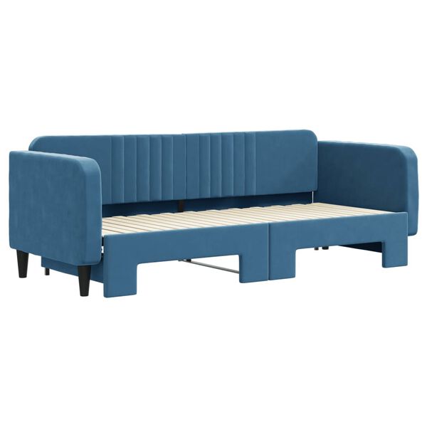 vidaXL Tagesbett Ausziehbar Blau 80x200 cm Samt