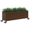 vidaXL Pflanzk&uuml;bel mit Rollen 2 Stk. Braun 107x32x38 cm Poly Rattan