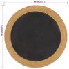 vidaXL Teppich Geflochten Schwarz & Natur 90 cm Jute & Baumwolle Rund