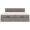 vidaXL Ottoman-Bett mit Matratzen Taupe 200x200 cm Stoff