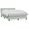 vidaXL Boxspringbett mit Matratze Hellgrau 140x210 cm Samt
