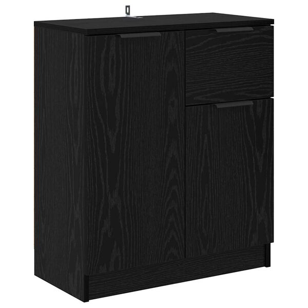 vidaXL Sideboard Schwarz Eichen-Optik 60 x 30 x 70 cm Holzwerkstoff