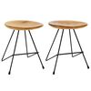 vidaXL Hocker 2 Stk. Teak Massivholz