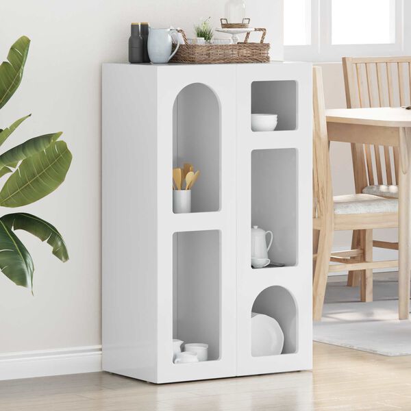 vidaXL Sideboard Hochglanz Wei&szlig; 59 x 35 x 100,5 cm Holzwerkstoff