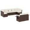 vidaXL 9-tlg. Garten-Sofagarnitur mit Kissen Braun Poly Rattan
