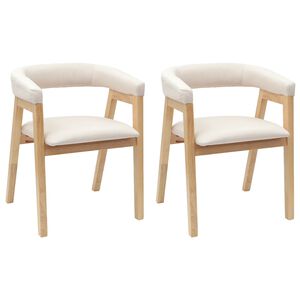 vidaXL Esszimmerst&uuml;hle 2 stk. Massives Gummiholz Natur 54 x 57 x 73 cm