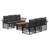 vidaXL Gartensofa-set 7 stk. Schwarz und Dunkelgrau Poly-Rattan