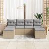 vidaXL Garten-Sofa-Set mit Kissen 6 pcs Beige und Hellgrau