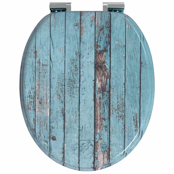 vidaXL Toilettensitz Blau 43,8 x 37,8 cm MDF-Platte