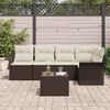 vidaXL Gartensofa-set mit Kissen 6 pcs Poly-Rattan